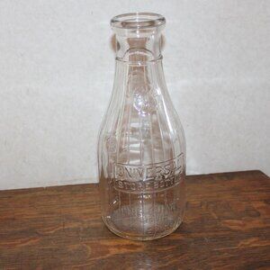 Vintage Universal Store Bottle – One Quart Embossed Glass Milk Bottle